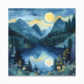 Night In The Mountains 1 Canvas Print