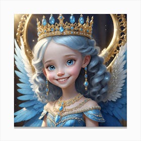 Angel In Blue Dress Canvas Print