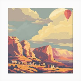 A Cappadocia In Turkey Minimal Illustration 1720348893 4 Canvas Print