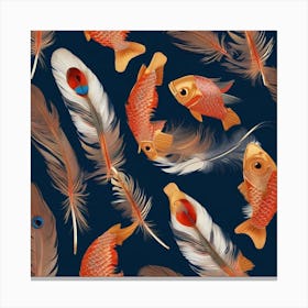 Koi Fish Feathers Canvas Print