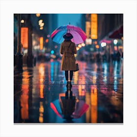 Rainy Night In The City Canvas Print