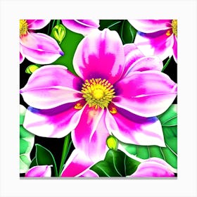 Lotus Flower Seamless Pattern Canvas Print