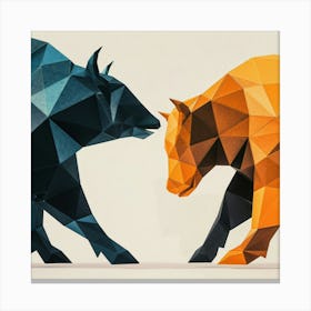 Bull And Bear 2 Canvas Print