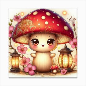 Chibi style mushroom Canvas Print