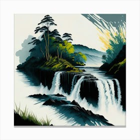 Colored Falls Ink Painting (2) Canvas Print