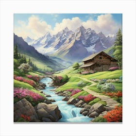 House In The Mountains Canvas Print