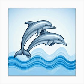 Dolphins In The Water 2 Canvas Print