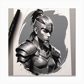 Warrior In Armor Canvas Print