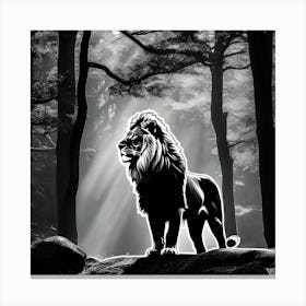 Lion In The Forest 24 Canvas Print