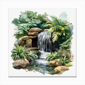 Waterfall In The Jungle Toile