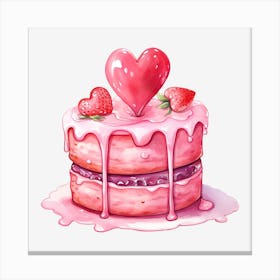 Valentine'S Day Cake 23 Canvas Print