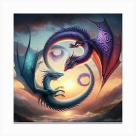 Dragons In The Sky 3 Canvas Print