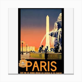 Vintage Travel Poster Paris France Canvas Print