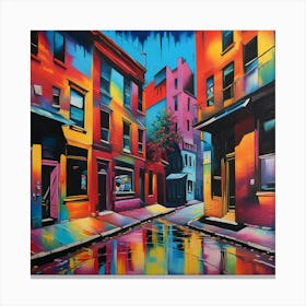 City In The Rain Canvas Print