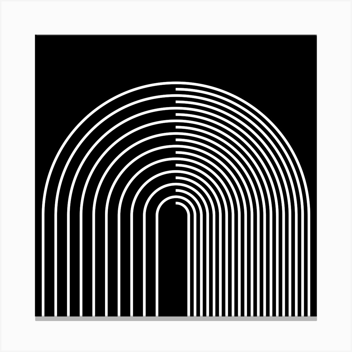 Abstract Geometric Lines 10 In Monochrome (Rainbow Abstraction) Copy 02 Canvas Print by NineFlorals