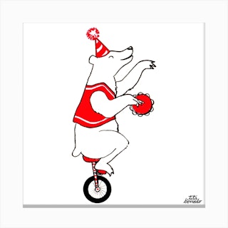 Unicycle Square Canvas Print