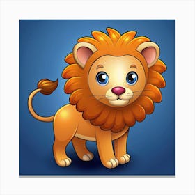 Kawaii style lion Canvas Print