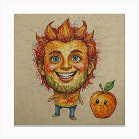 Man And An Apple Canvas Print