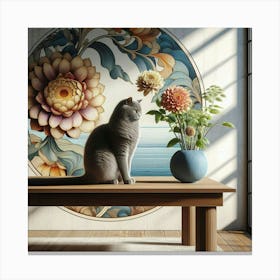 Gray cat 2 Canvas Print