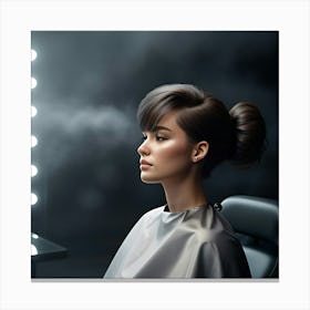 Portrait Of A Woman In A Salon Canvas Print