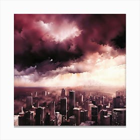 Storm Clouds Over A City Canvas Print