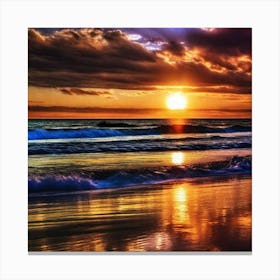 Sunset On The Beach 322 Canvas Print