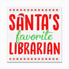 Santas Favorite Librarian Funny Ugly Christmas Canvas Print