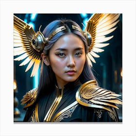 Korean Girl With Wings Canvas Print