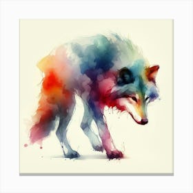 Wolf Watercolor Painting 3 Canvas Print