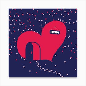 Warm Welcome Welcome Heart Open Canvas Print