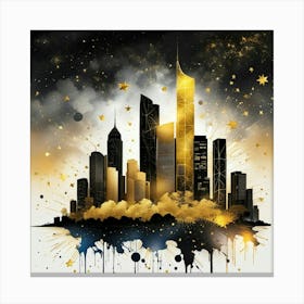 Gold City Skyline Canvas Print