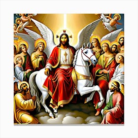 Jesus And Angels Canvas Print