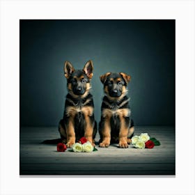 German Shepherd Puppies 1 Leinwandbild