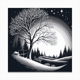 Moonlight In The Woods Canvas Print