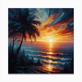 Sunset At The Beach 6 Canvas Print