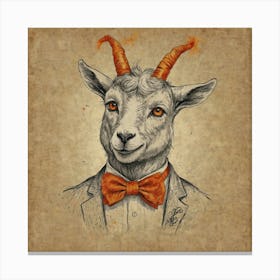 Goat In A Suit 6 Canvas Print