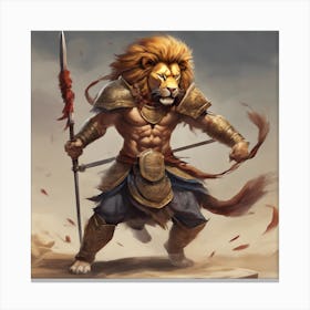 Lion Warrior Canvas Print