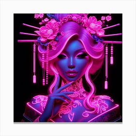 Neon Chinese Girl Canvas Print