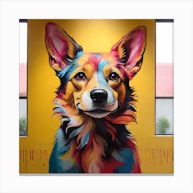 Colorful Corgi Canvas Print