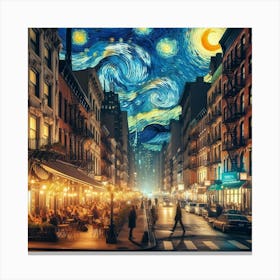 Starry Night In New York City Canvas Print