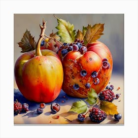 Apples And Berries Canvas Print