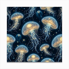 Jellyfish In The Sea Canvas Print