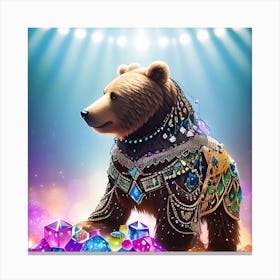 Bear In Gold Canvas Print