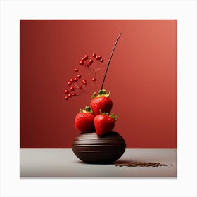 Strawbery And Choclate Art By Csaba Fikker005 1 Canvas Print