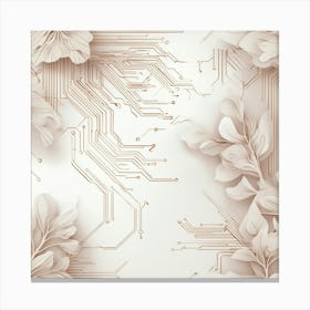 Nature Meets Technology A Tech Inspired Design Where Circuitry Patterns Are Drawn With Soft Nude Li (4) Canvas Print