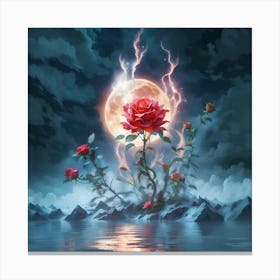 Roses In The Water Canvas Print