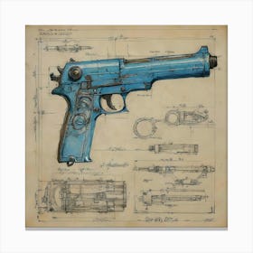 alt: Gun Blueprints 1 Canvas Print