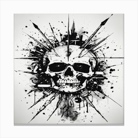 Skull With Arrows Canvas Print