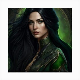 Dark haired temptress Canvas Print