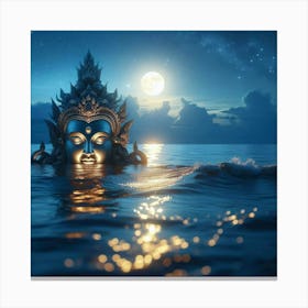 Buddha In The Ocean Canvas Print